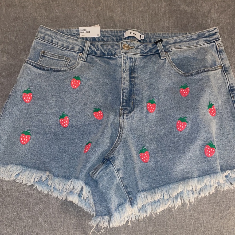 Rue 21 Women’s Strawberry Jean Shorts